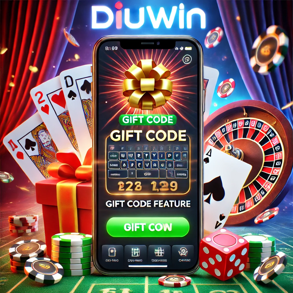 DiuWin Game Gift Code Interface with Casino Elements